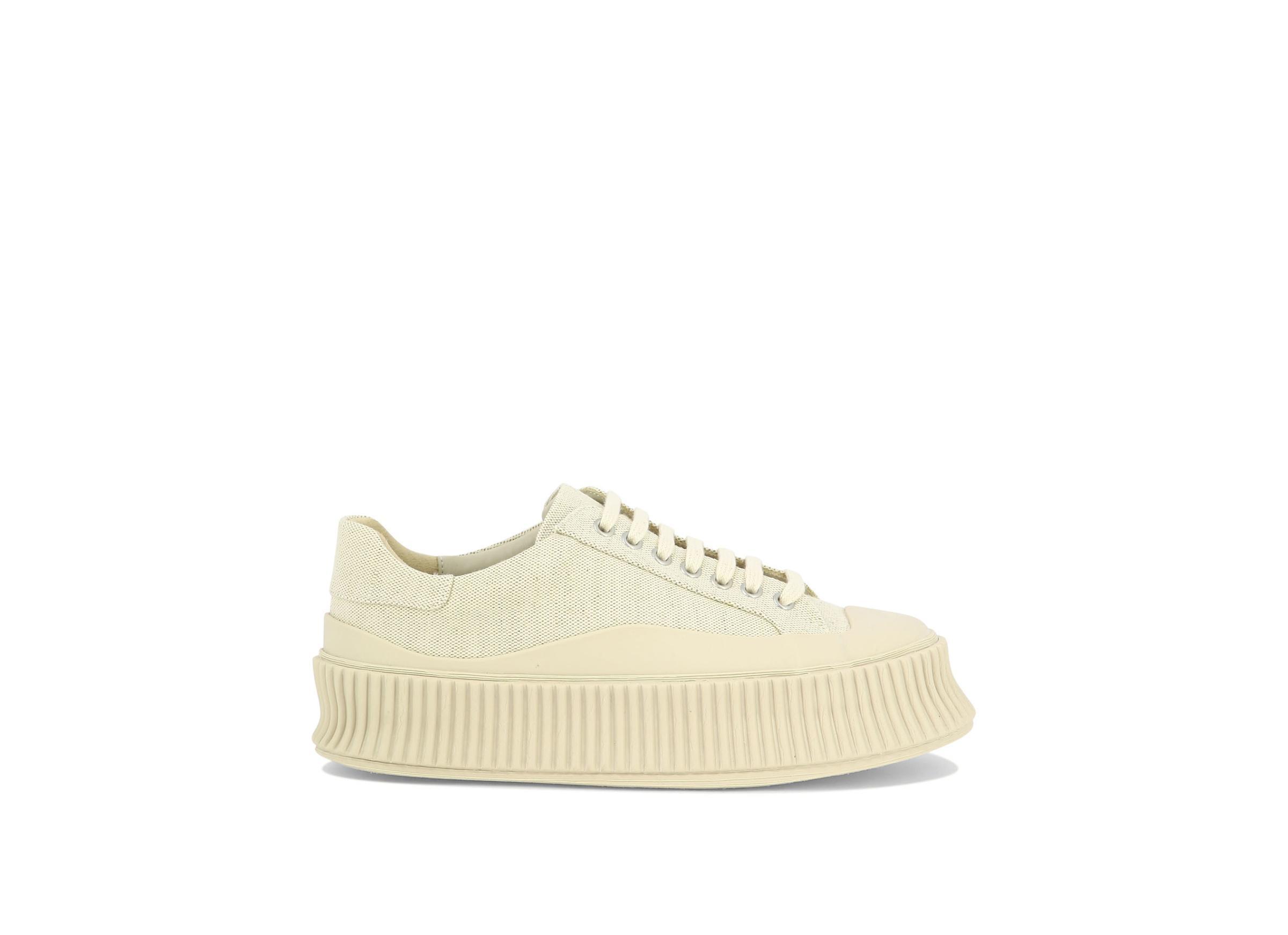 JIL SANDER Low-top Leather Sneakers In Nude Product Image