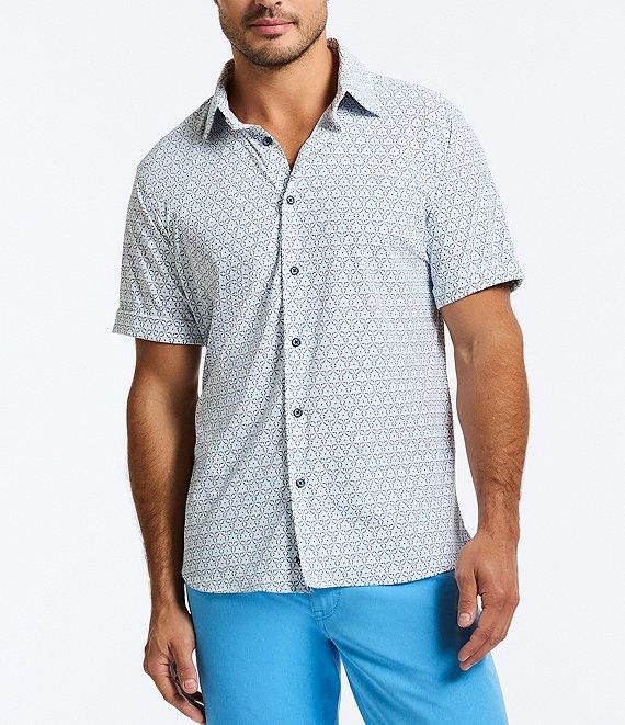Robert Graham Avalon Stretch Knit Short Sleeve Woven Shirt Product Image