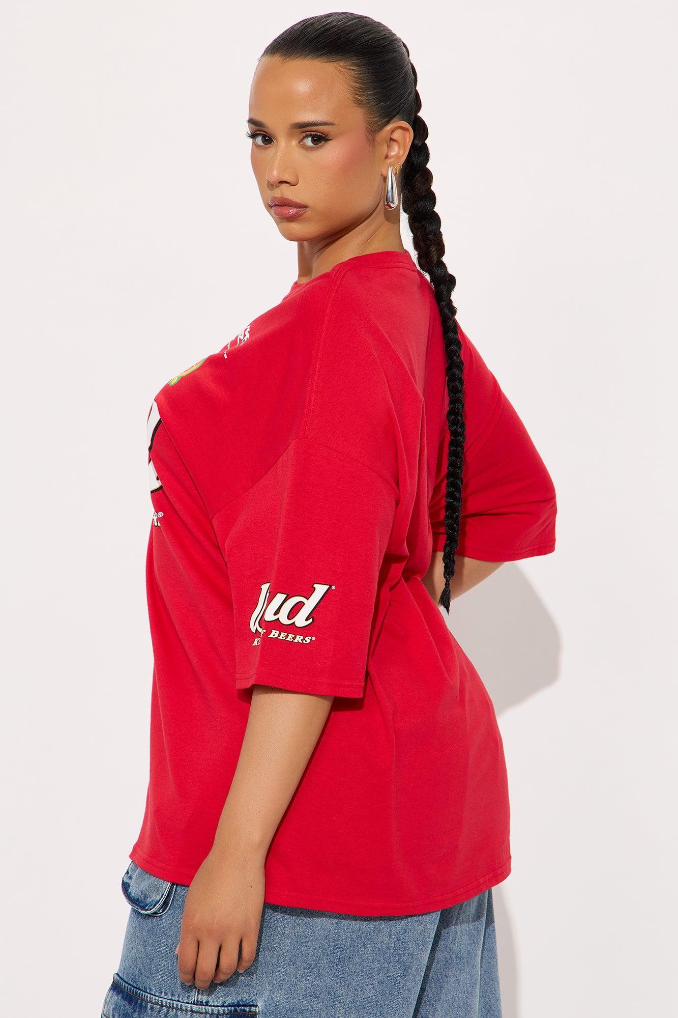 Budweiser King Of Beers Oversized Tee - Red Female Product Image
