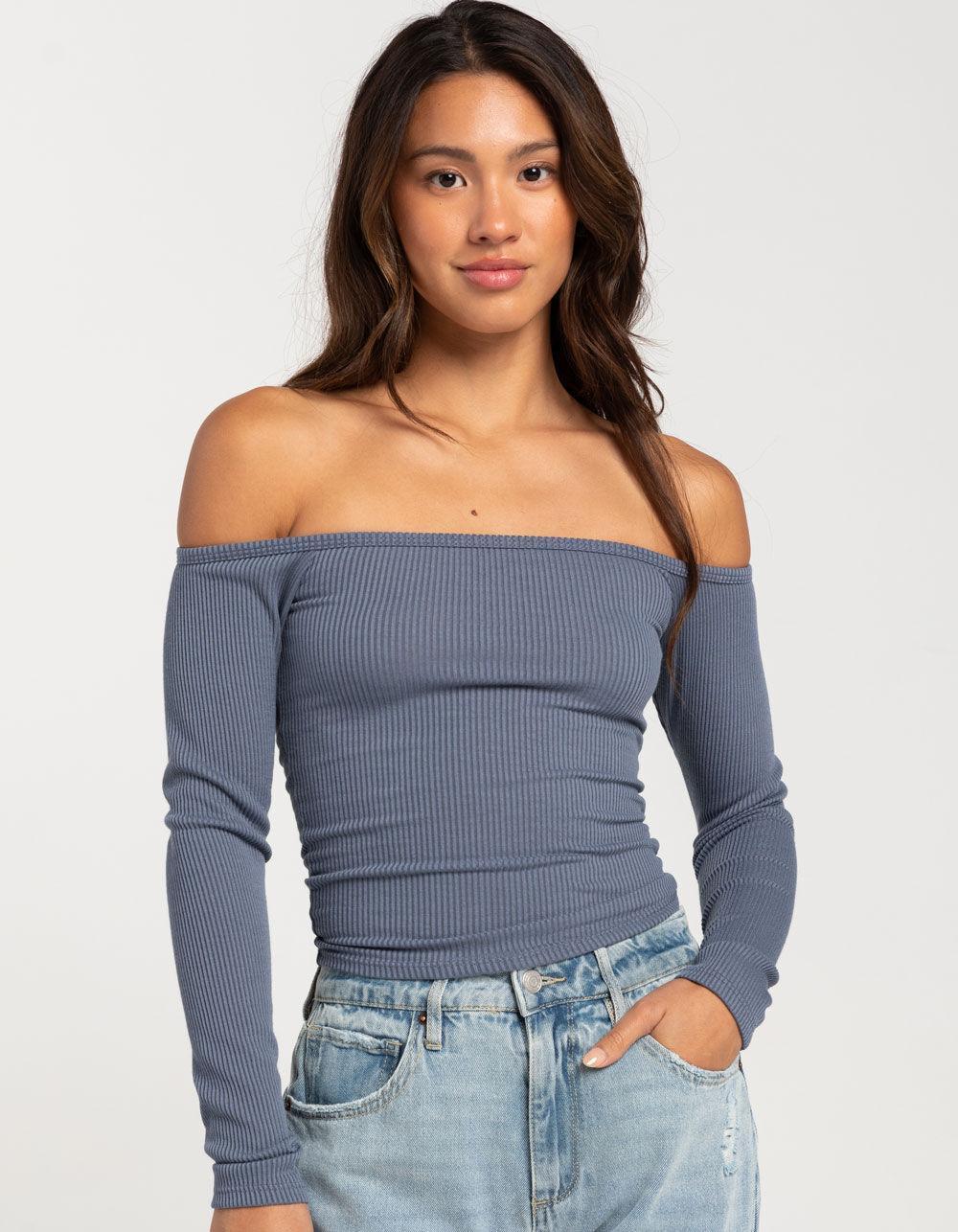 RSQ Womens Off Shoulder Long Sleeve Top Product Image