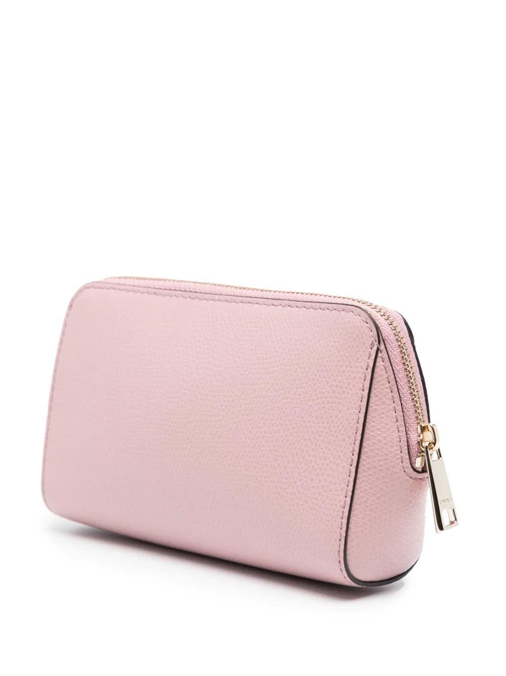 FURLA Continental Leather Make Up Bag In Pink Product Image