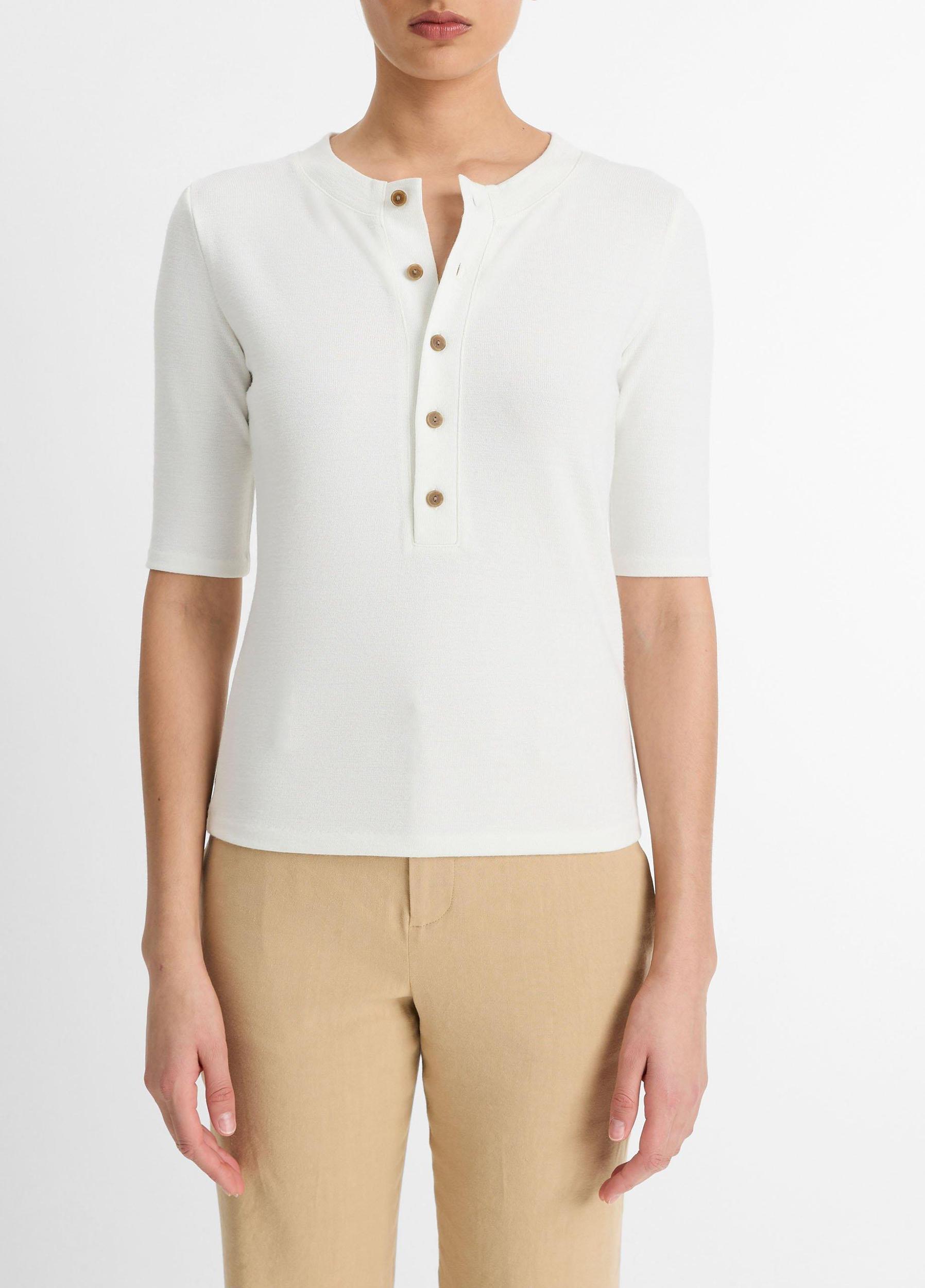 Jersey Elbow-Sleeve Henley Product Image