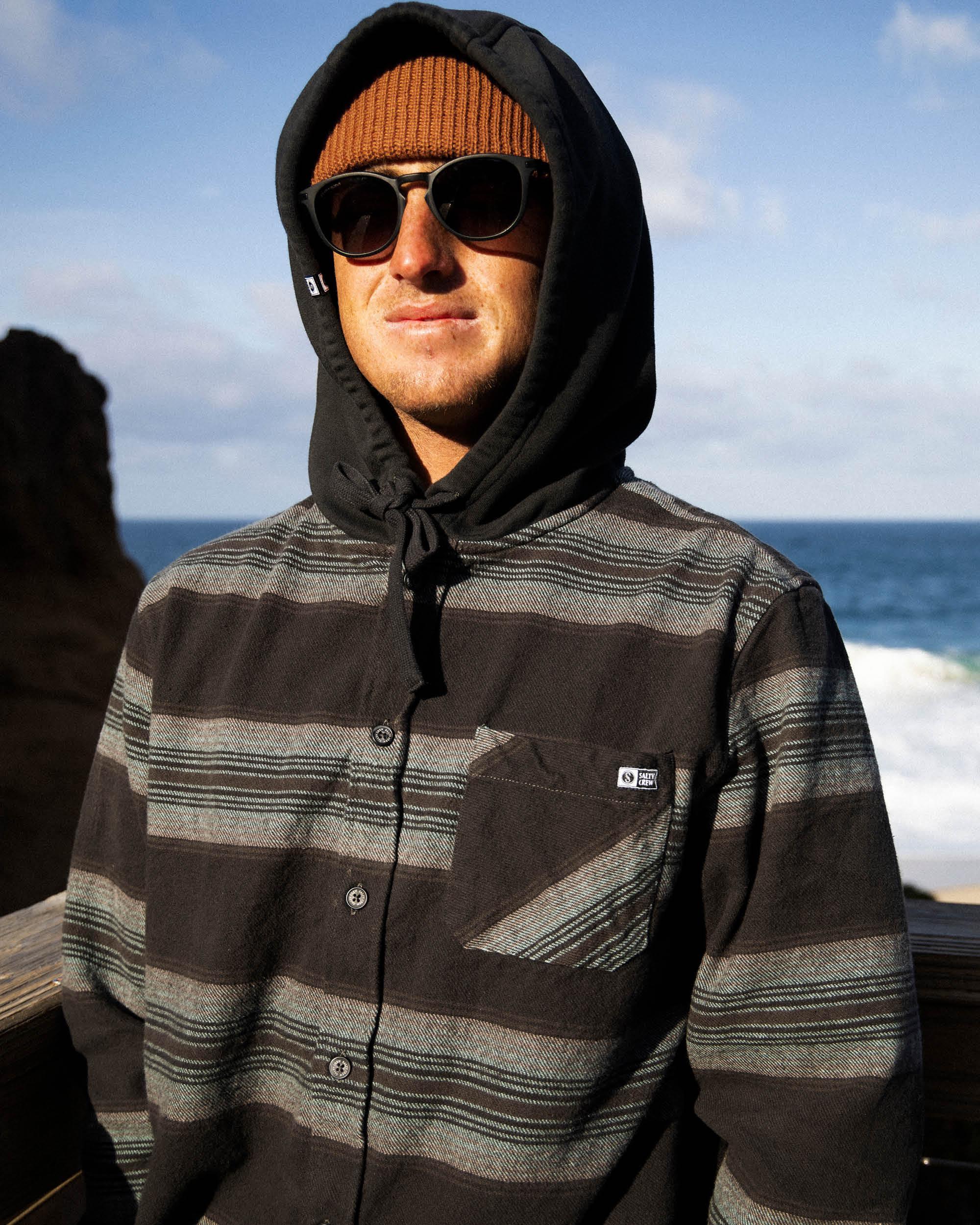 Outback Flannel Hoodie - Coal Male Product Image