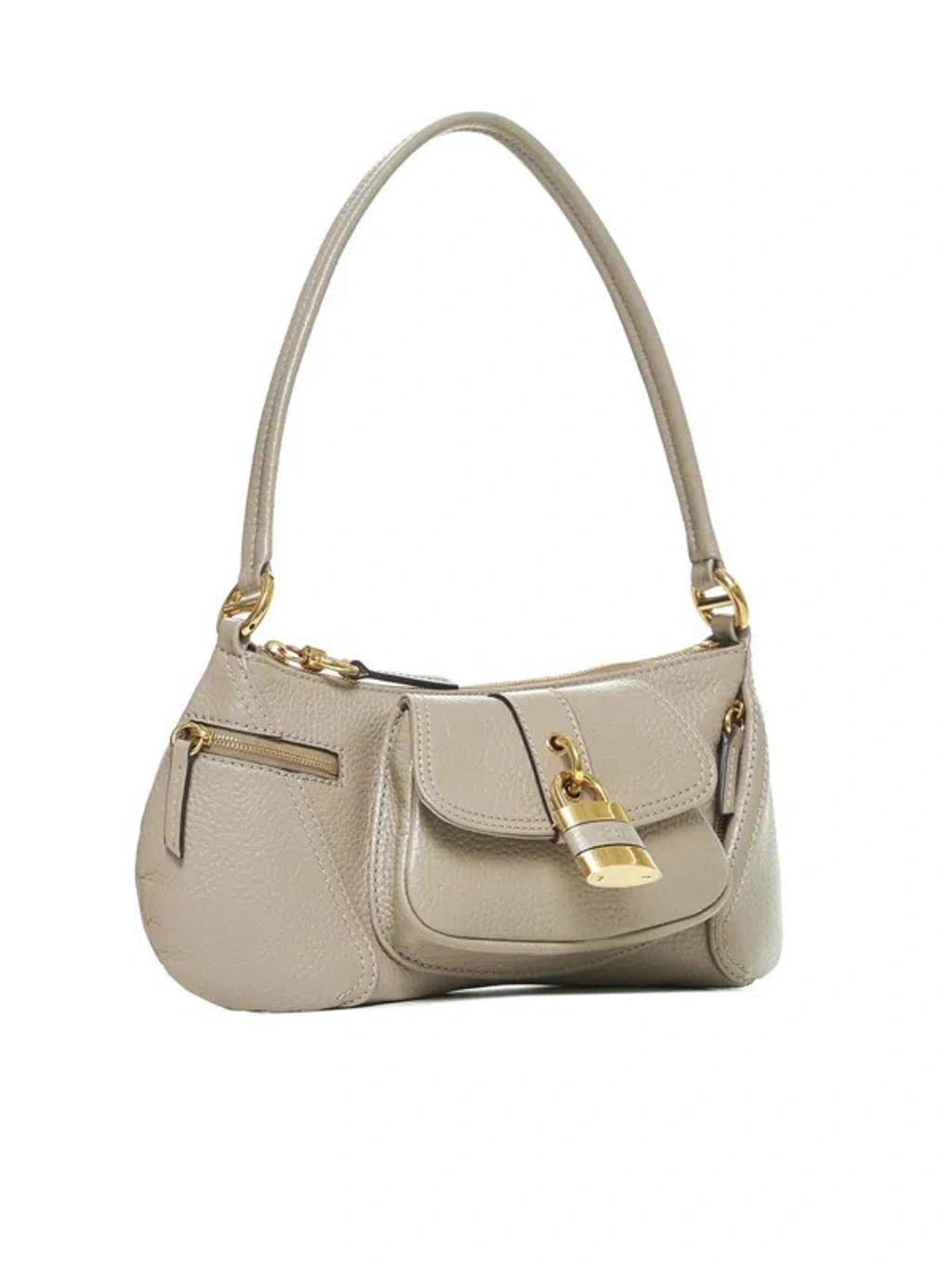 CHLOÉ The 99 Shoulder Bag In Grained Leather In Grey Product Image