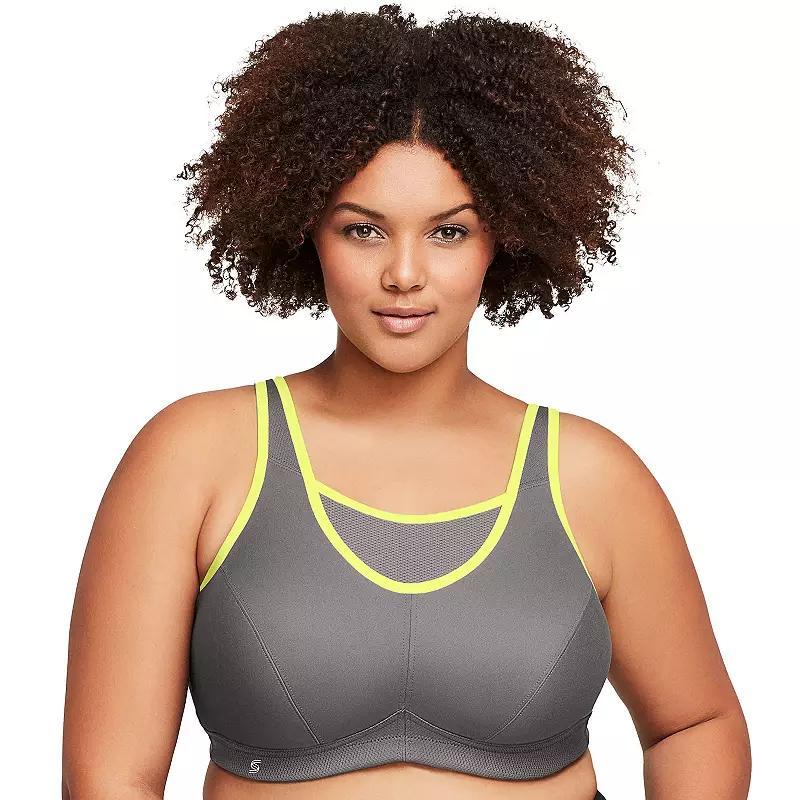 Plus Size Glamorise Full-Figure No-Bounce Camisole Wireless Sports Bra 1066, Women's, Size: 40 J, Gray Product Image