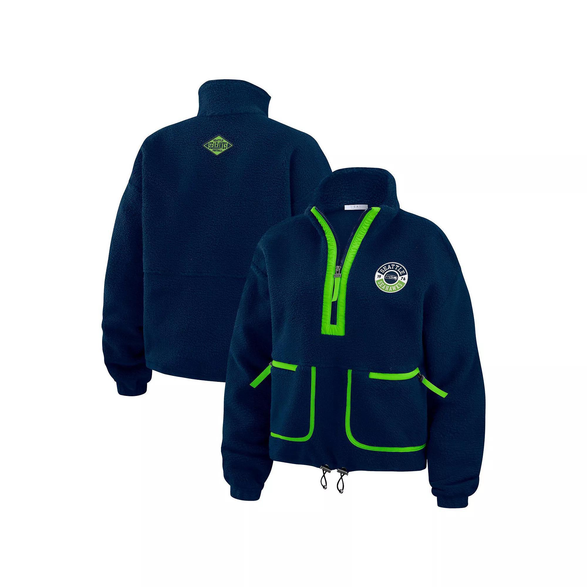 Women's WEAR by Erin Andrews Orange Philadelphia Flyers Polar Fleece Half-Zip Jacket,  Product Image