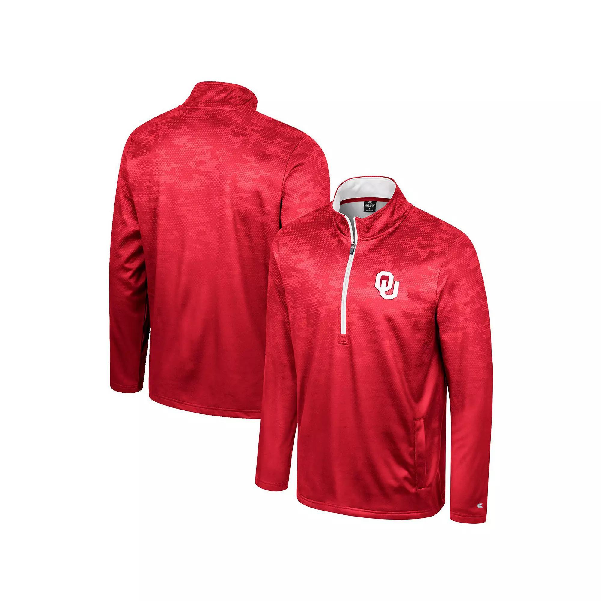 Men's Colosseum  Crimson Oklahoma Sooners The Machine Half-Zip Jacket, Size: 2XL, Red Product Image