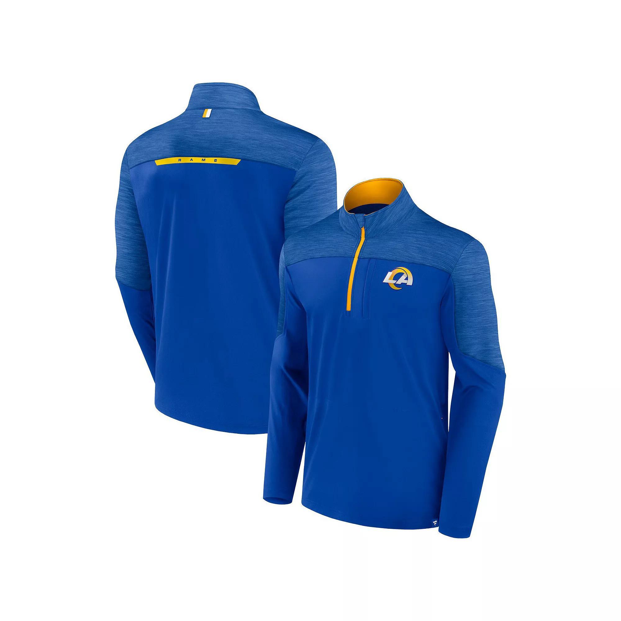 Men's Fanatics Branded Royal Los Angeles Rams Defender Half-Zip Top, Size: Small, Blue Product Image