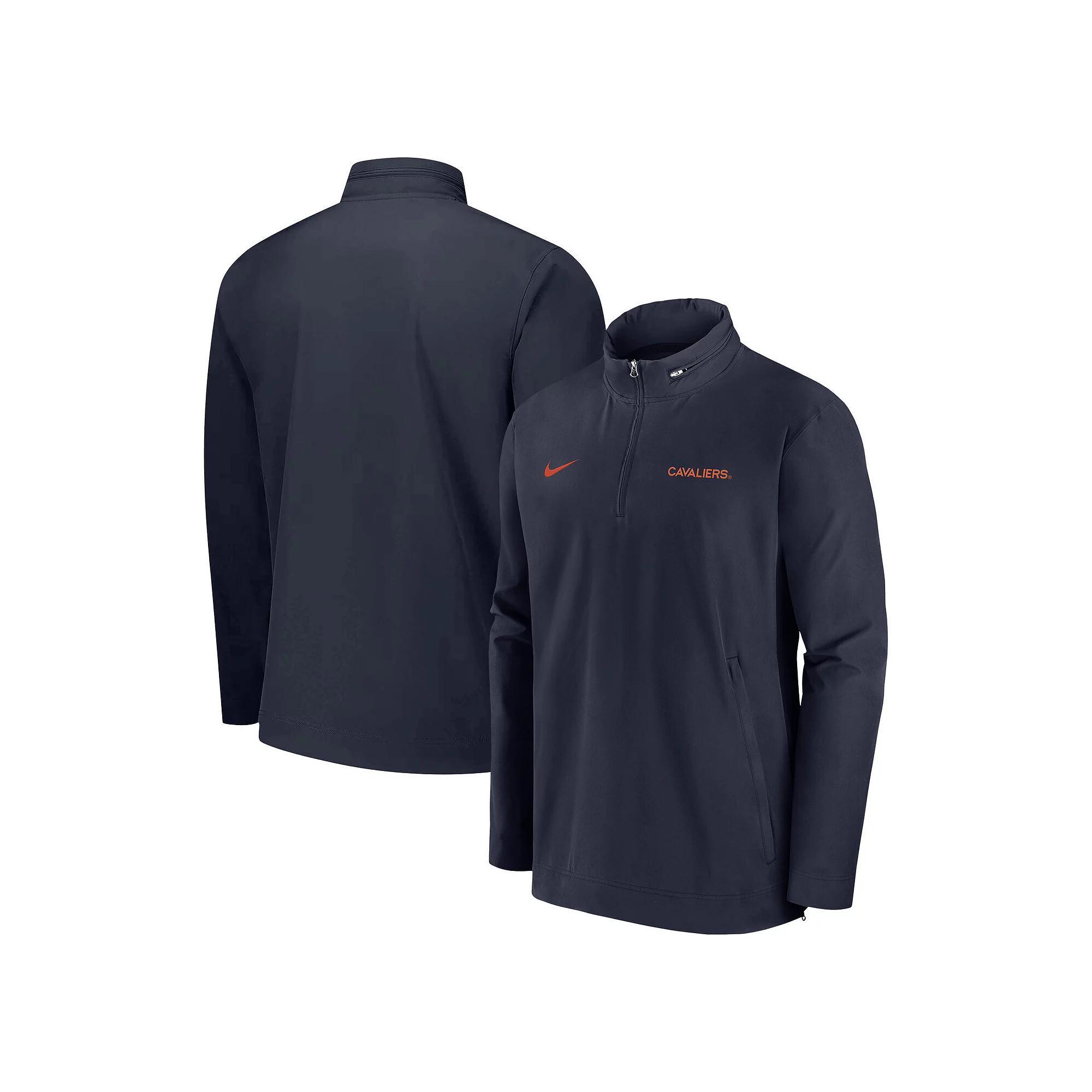 Men's Nike Navy Virginia Cavaliers 2024 Sideline Coach Quarter-Zip Hoodie Jacket,  Product Image
