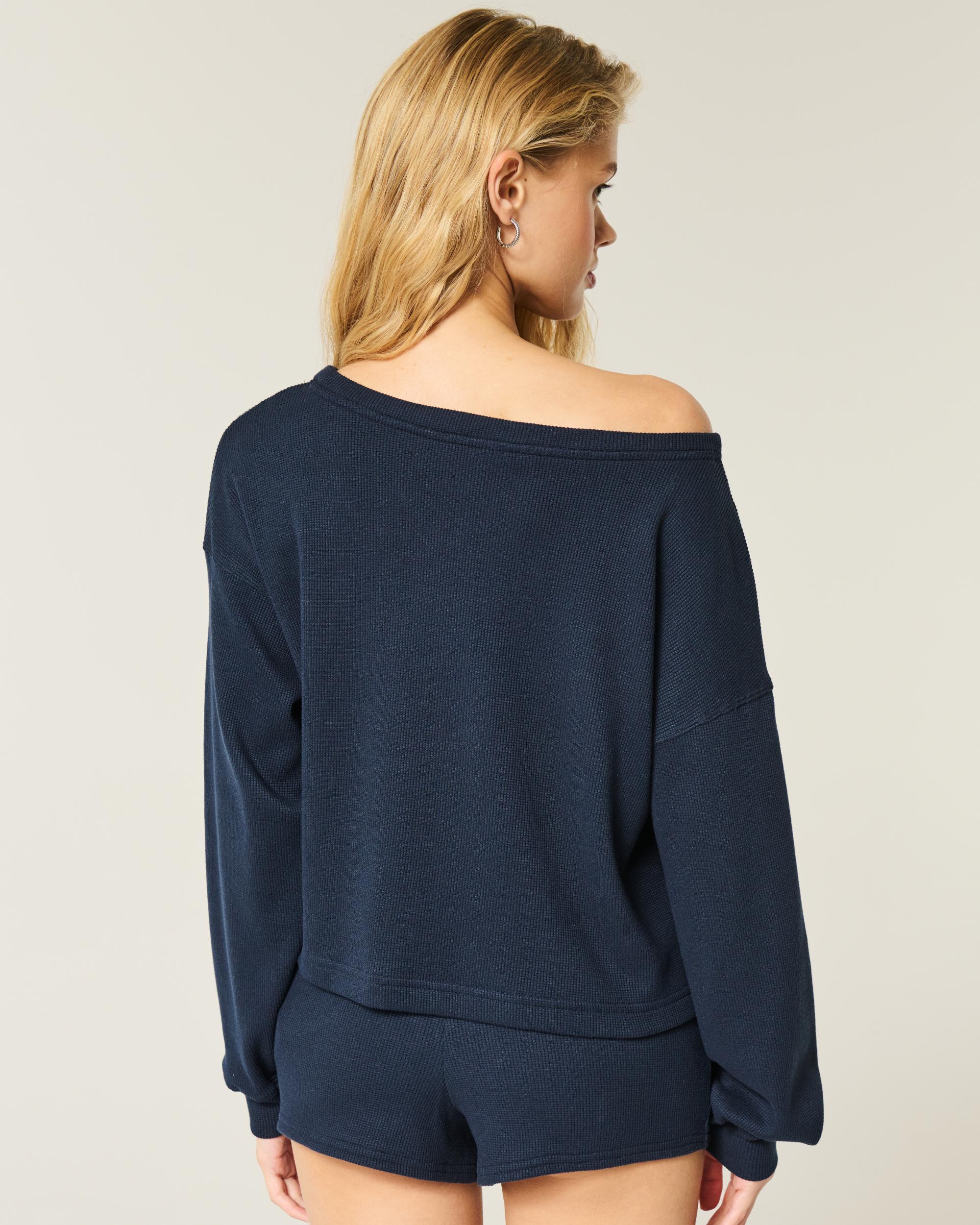 Gilly Hicks Waffle Off-the-Shoulder Henley Product Image