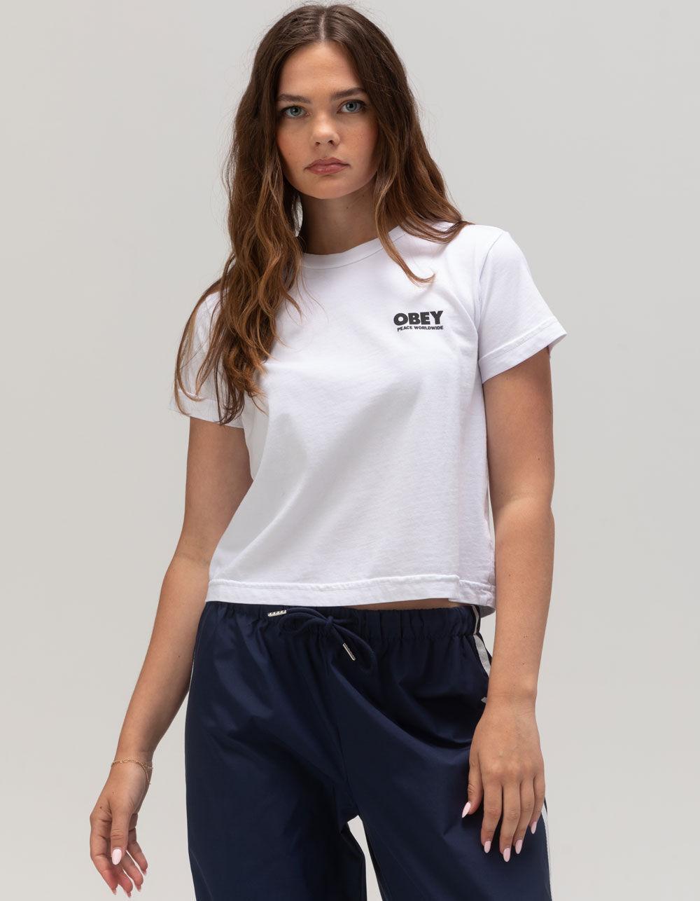 OBEY Peace Worldwide Womens Tee - WHITE Product Image