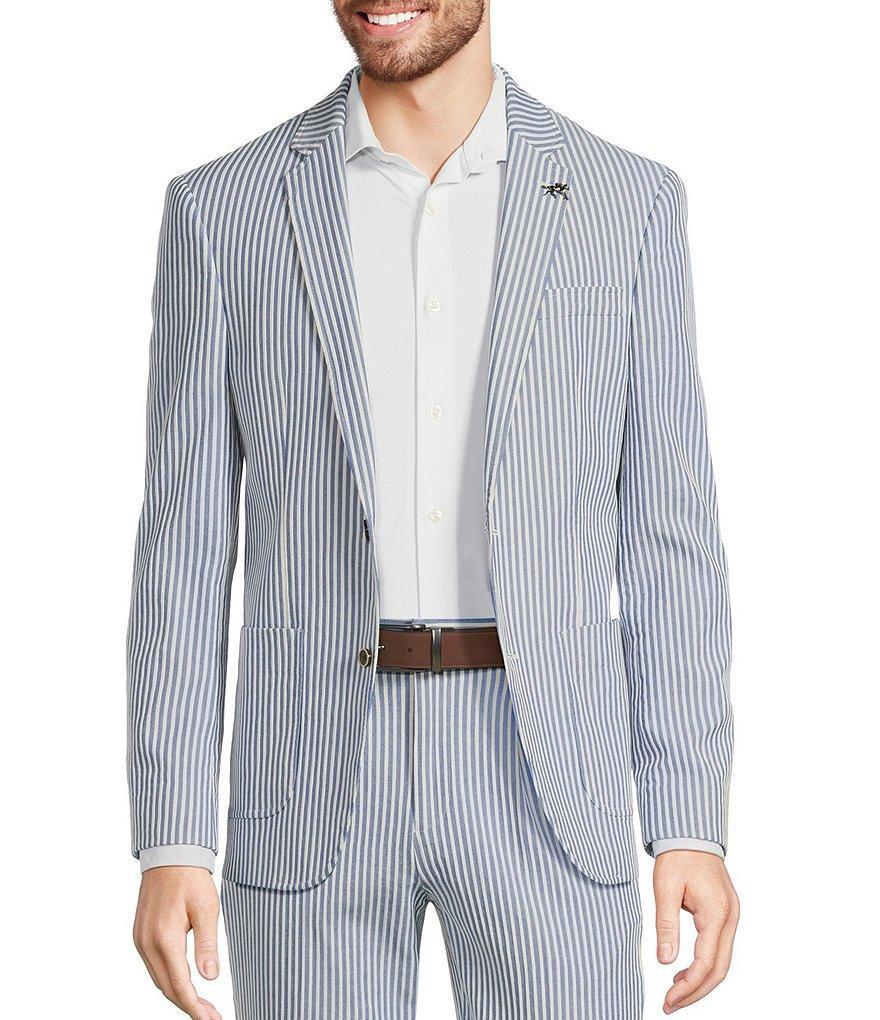 Murano Corsa Di Cavalli Derby Collection Slim Fit Stripe Seersucker Suit Separates Jacket Product Image