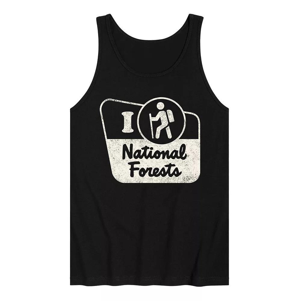 Men's I Hike National Forests Tank Top, Size: Large, Black Product Image