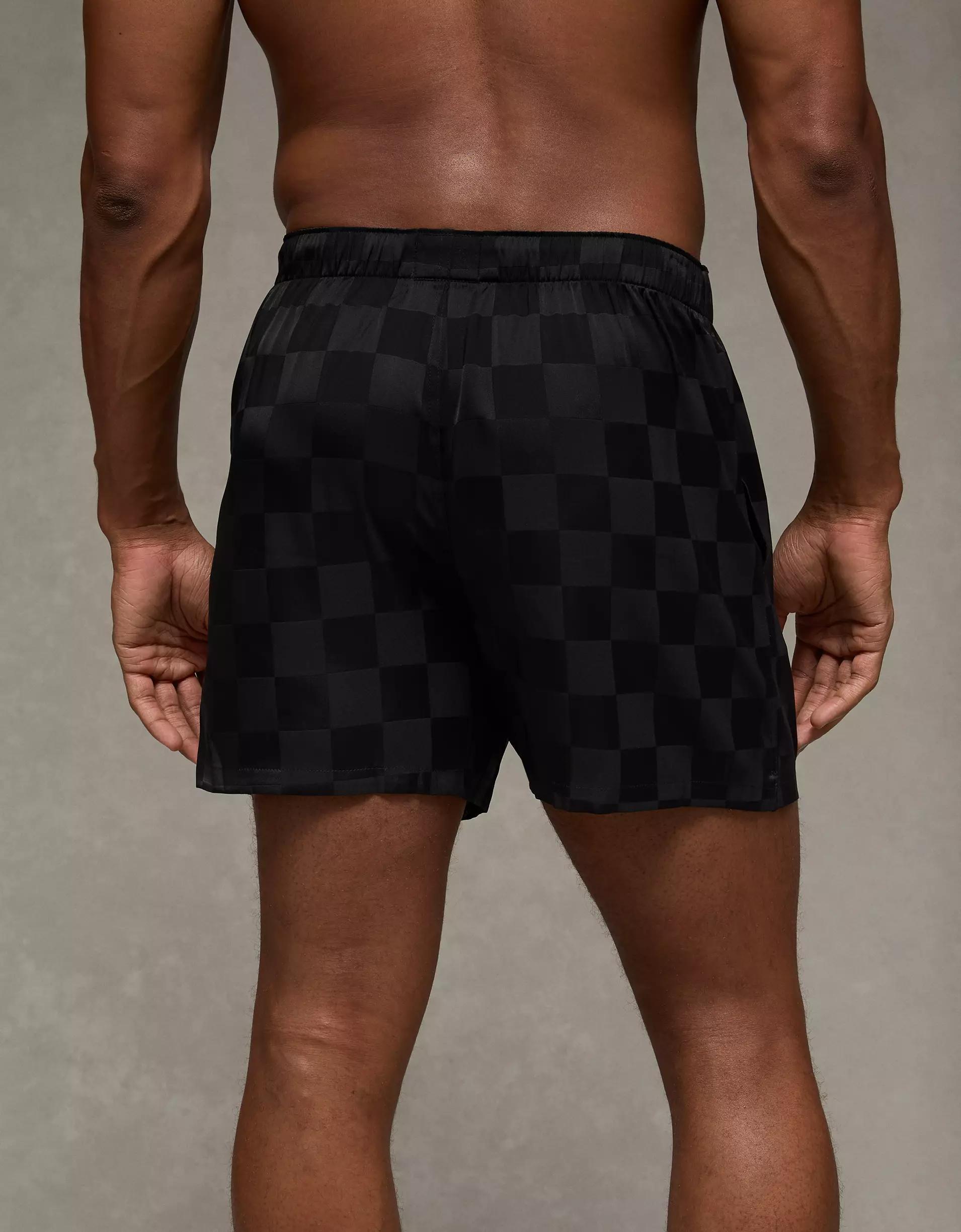 AEO Men's Checkerboard Satin Pocket Boxer Short Product Image