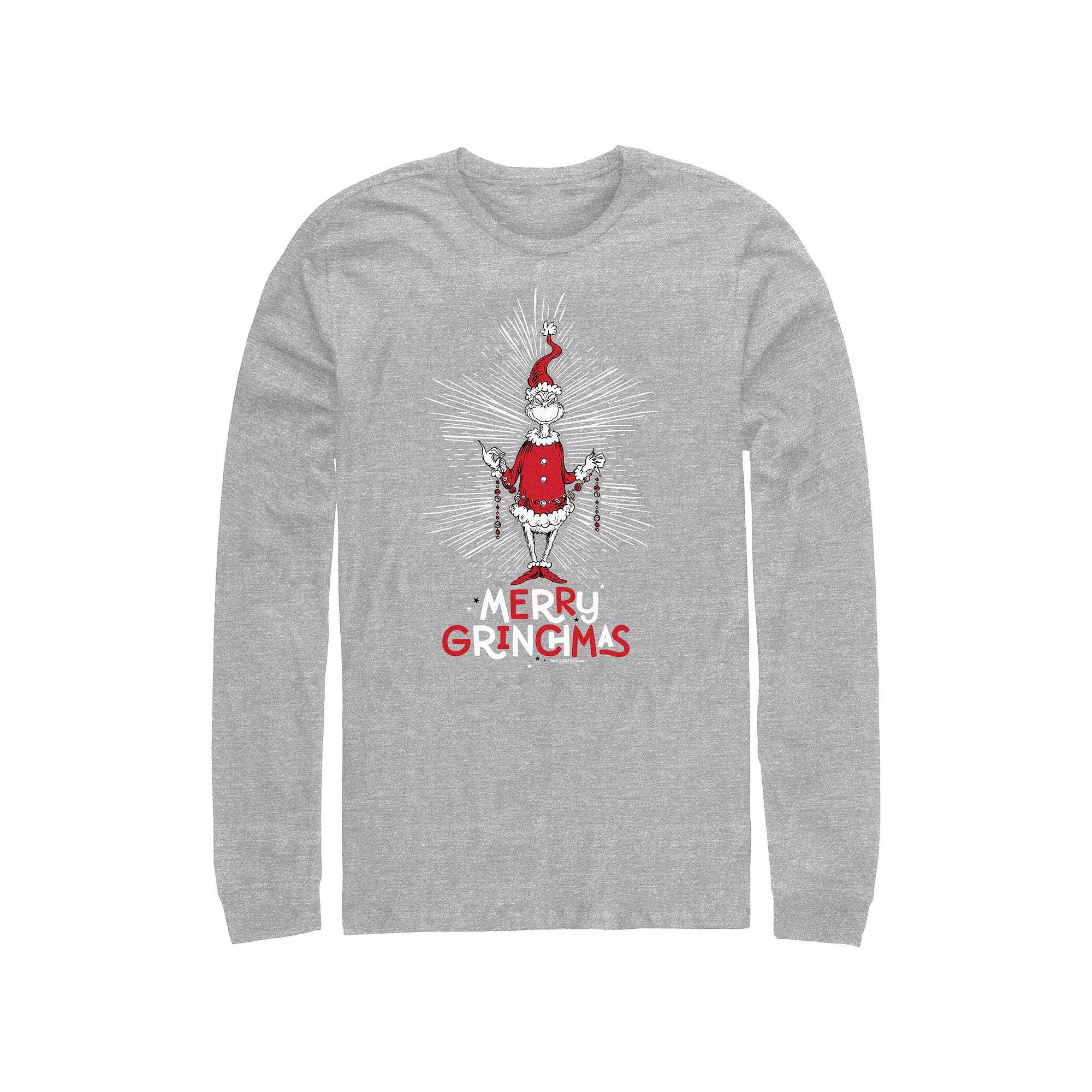 Big & Tall Dr. Seuss Merry Grinchmas Long Sleeve Graphic Tee, Men's,  Product Image