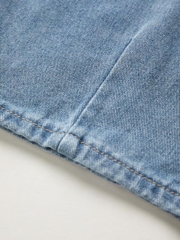 Men's Washed Distressed Loose Jeans Product Image