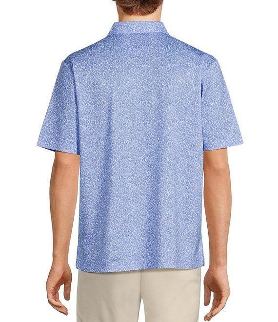 Roundtree & Yorke Performance Short Sleeve Outline Floral Print Polo Shirt Product Image