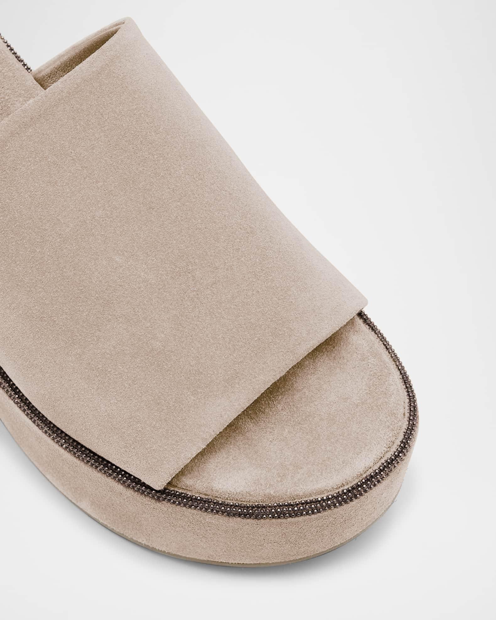 Suede Platform Slide Sandals Product Image