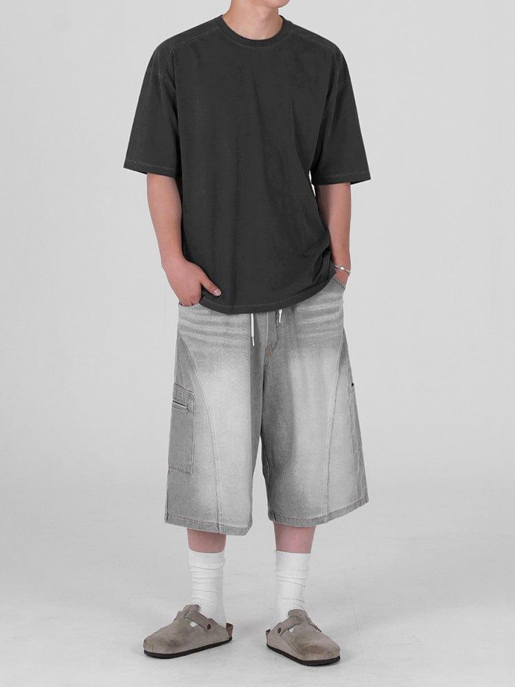 RT No. 12582 LIGHT GRAY DENIM SHORTS Product Image