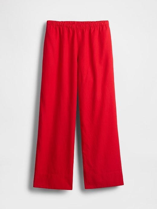 Linen-Blend Easy Wide-Hem Pants Product Image