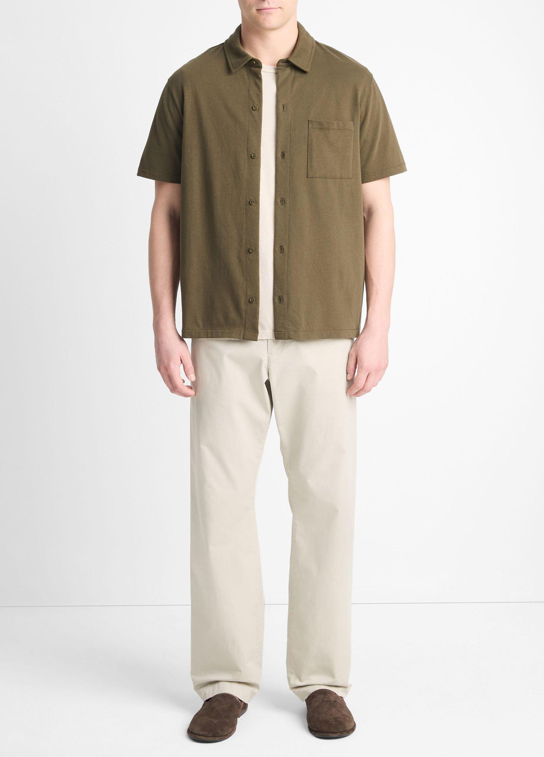 Mens Cotton Button-Front Shirt Product Image