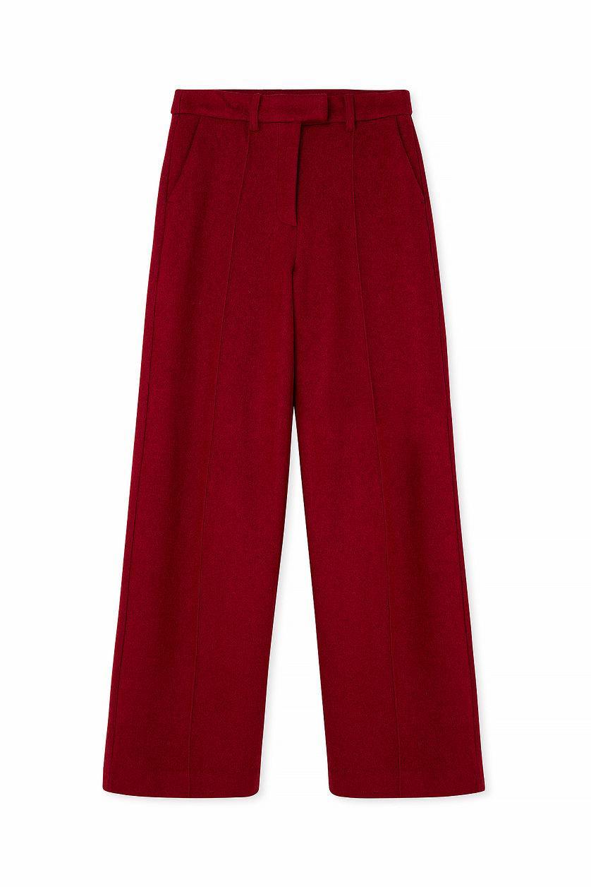 Wool Blend Mid Waist Trousers Product Image