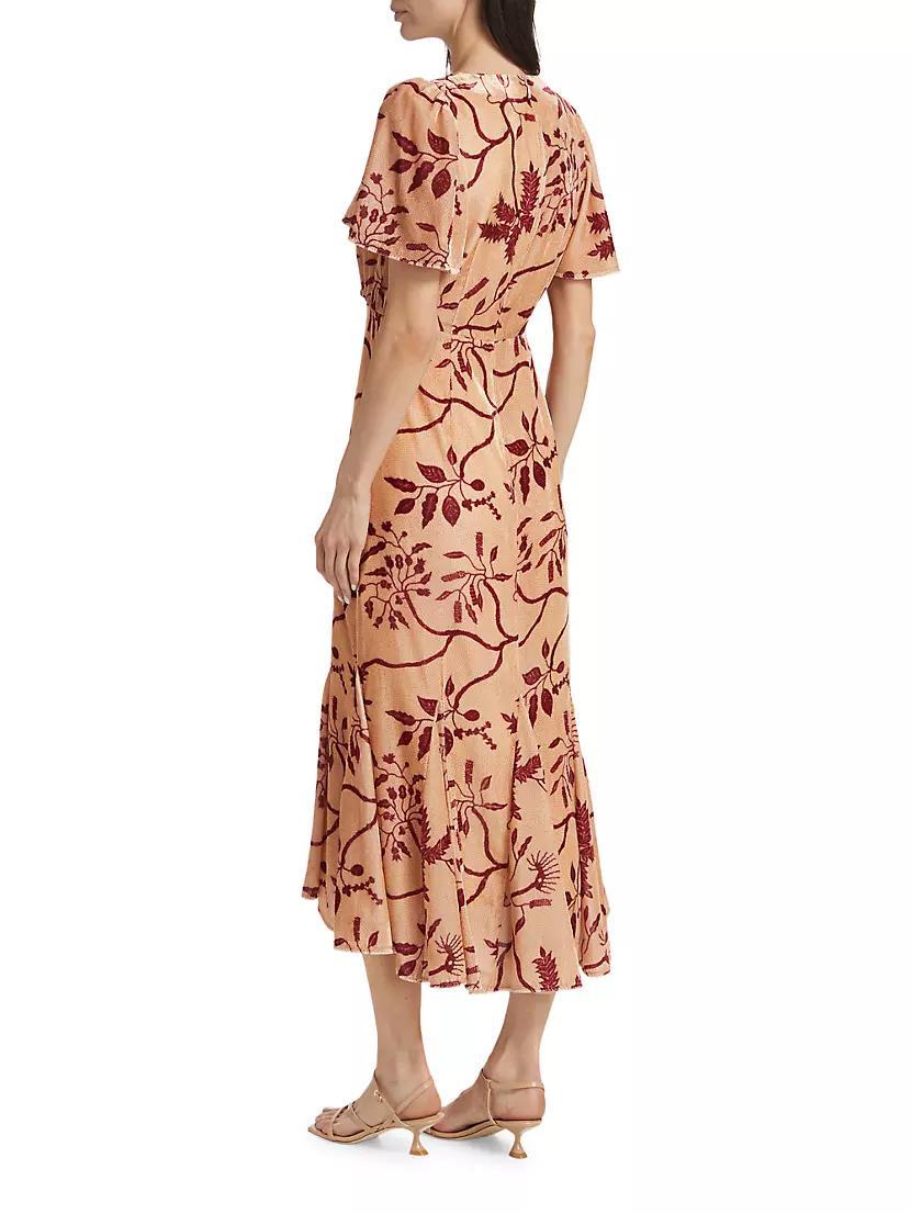 Cream Enchanted Vine Grande Arabella Floral Midi-Dress Product Image