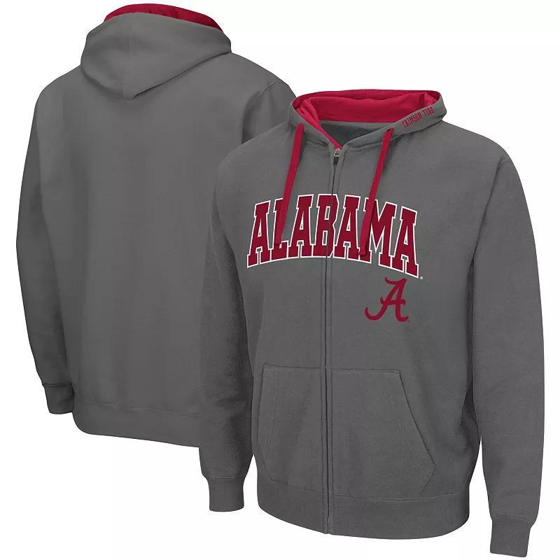 Men's Colosseum Charcoal Alabama Crimson Tide Big & Tall Full-Zip Hoodie, Size: 4XLT Product Image