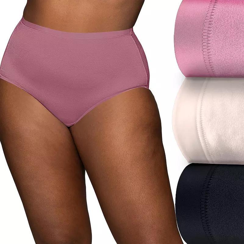 Womens Vanity Fair Body Caress 3-Pack Brief Panties 13438, Enchanted Pink Asst Product Image