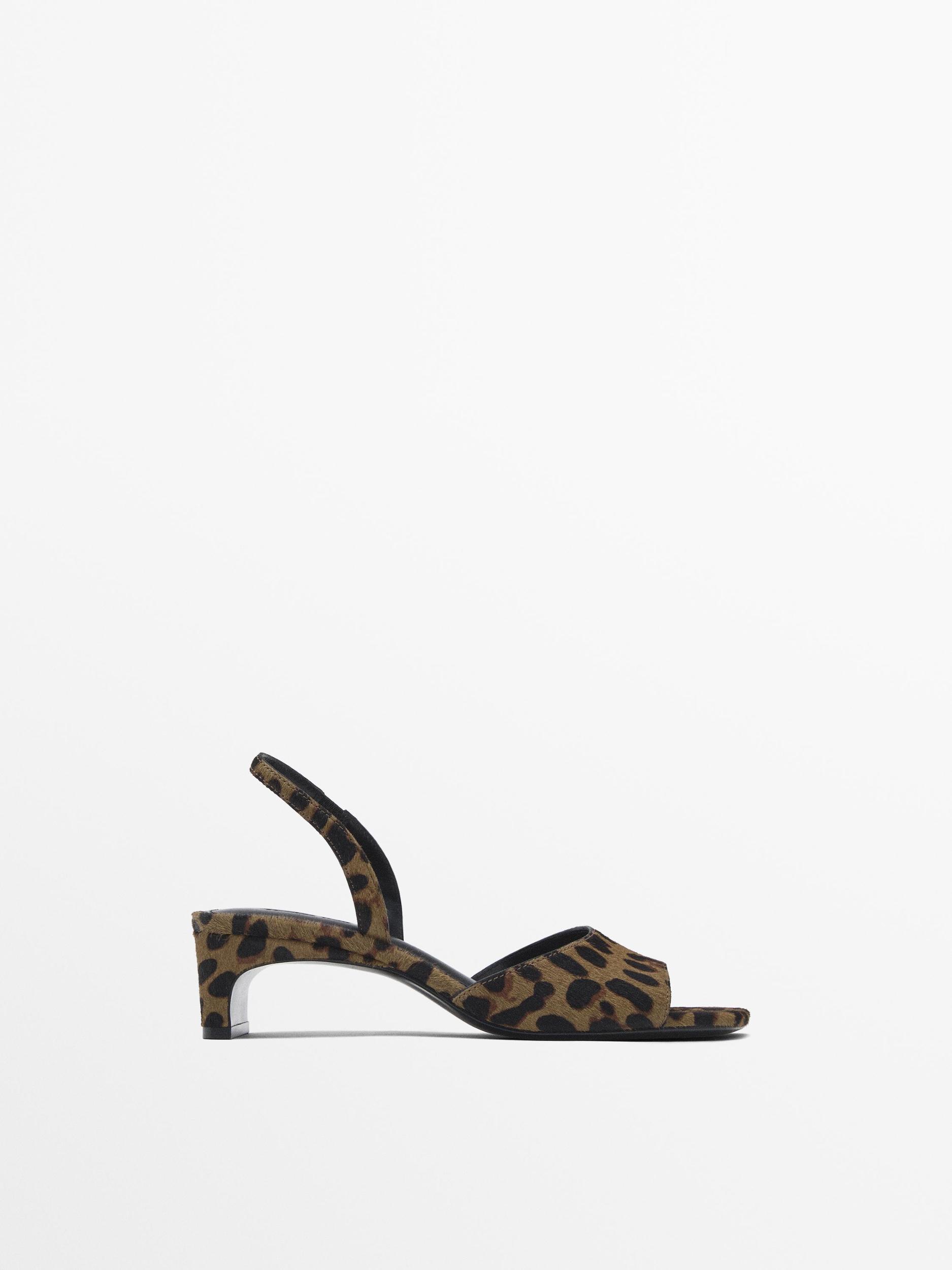 Animal print high-heel sandals Product Image