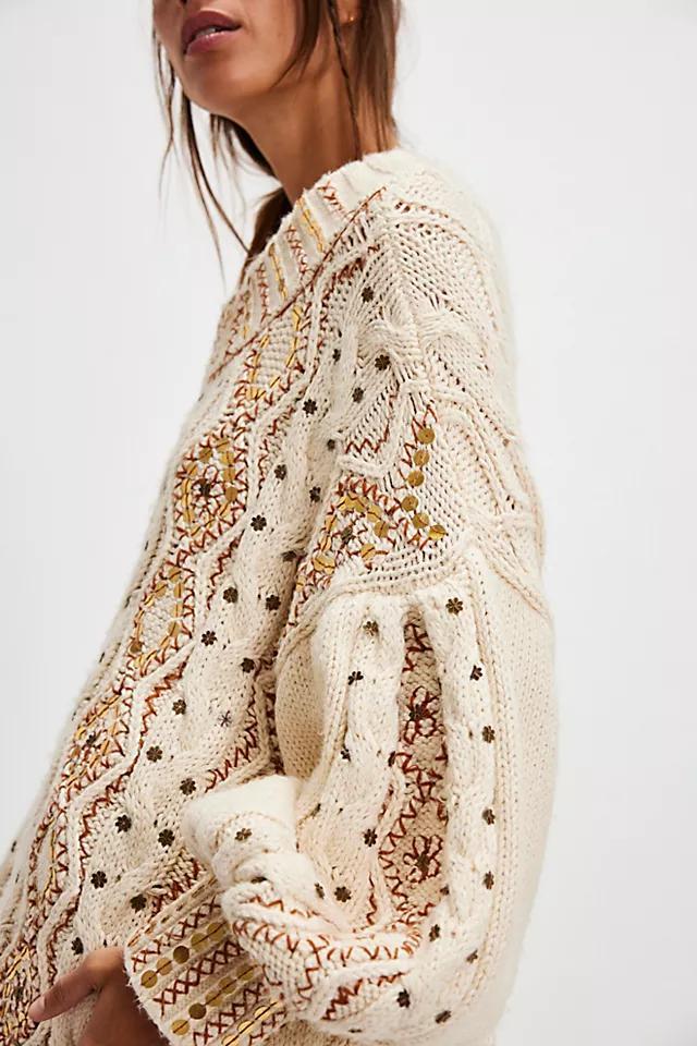 Gilded Cable Embellished Sweater Product Image