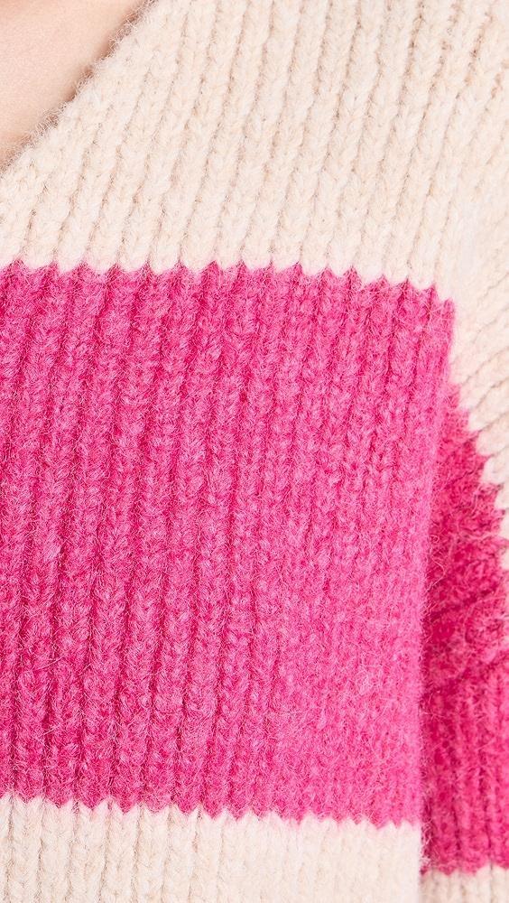 endless rose Fuzzy Striped Oversized Sweater | Shopbop Product Image