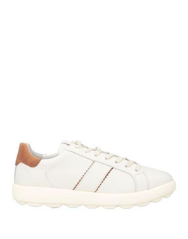 GEOX Man Sneakers Off White Size 9 Leather Product Image