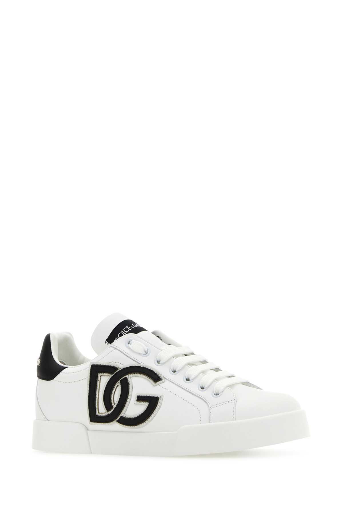 White Leather Portofino Sneakers Product Image