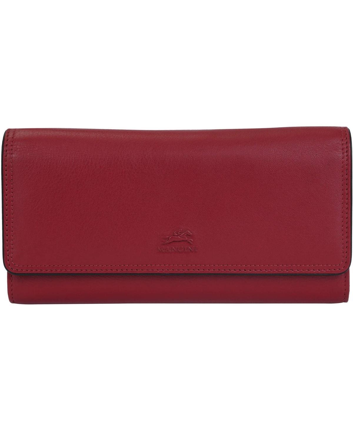 Mancini Womens Sonoma Rfid Secure Quad Fold Wallet - Red Product Image