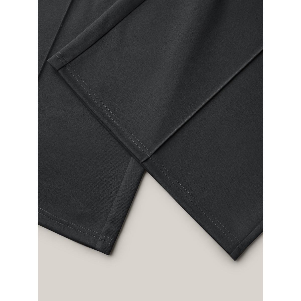 Plus Size Ruched Tummy-Control Seamed Wide Leg Pants Women DimGray At the Office Wide Leg Mid Rise Work Pants BloomChic 14-16/1X Product Image