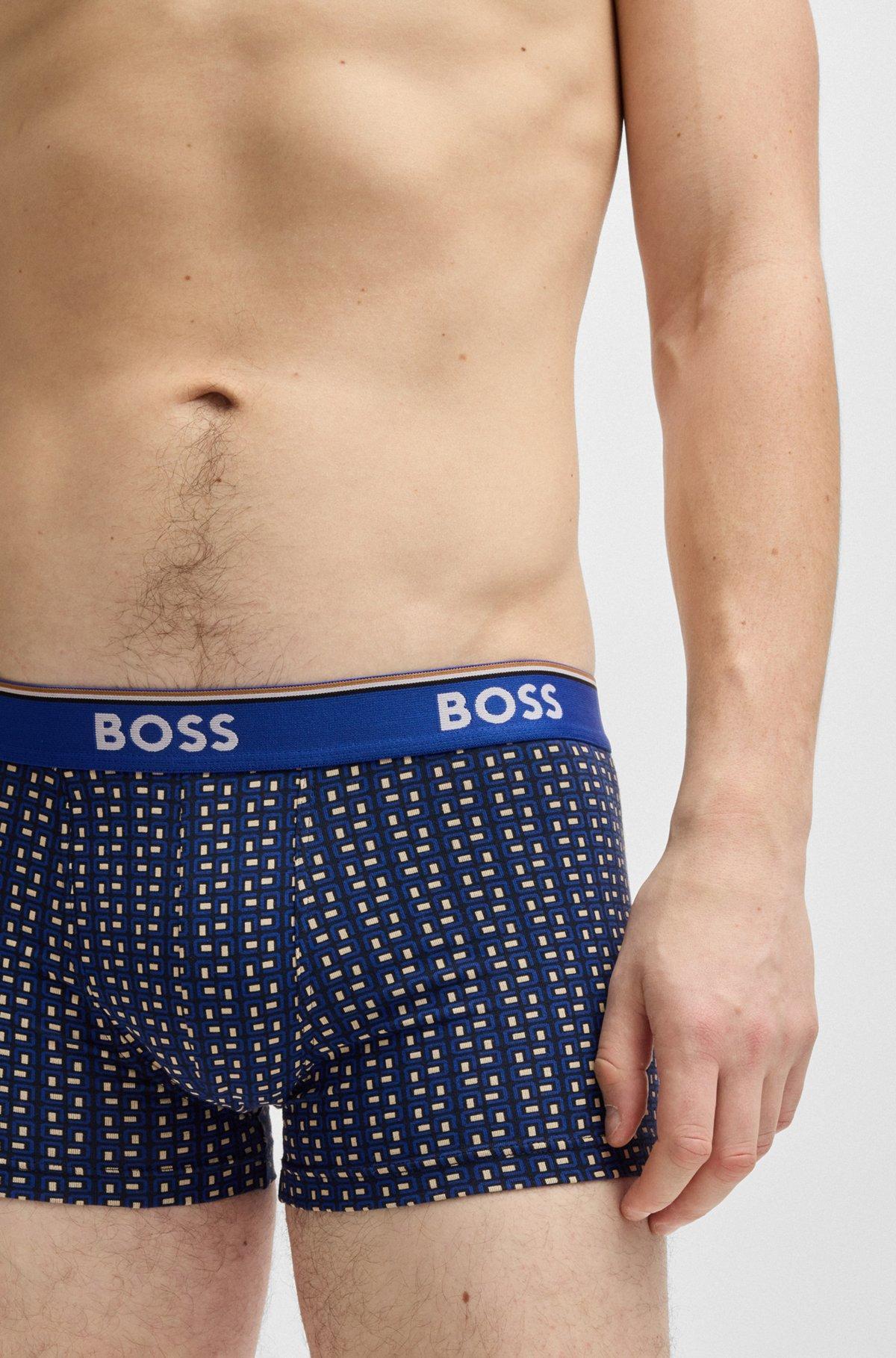 Three-pack of stretch-cotton trunks with logo waistband Product Image