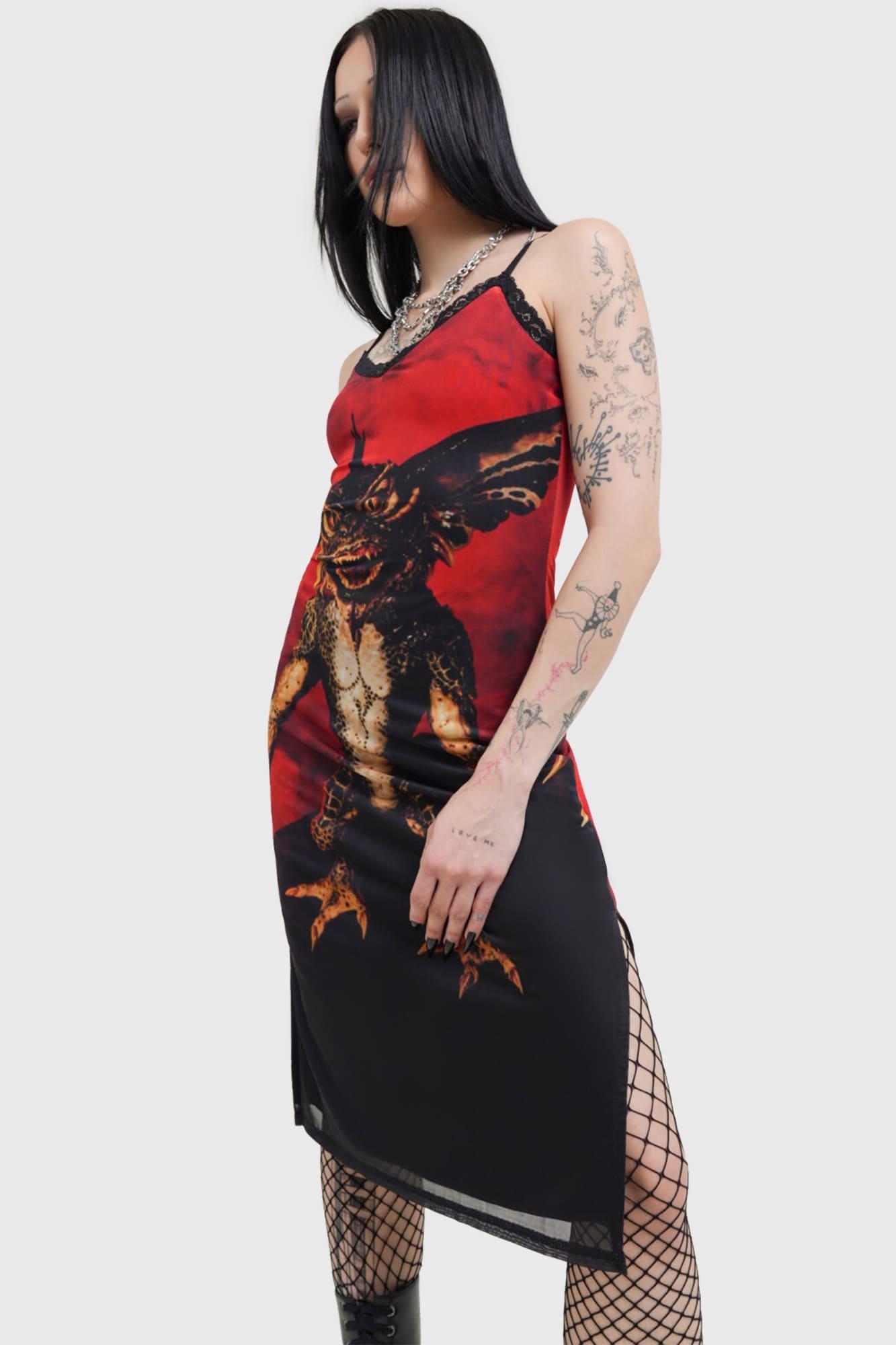 Gremlin Mohawk Mesh Midi Dress Female Product Image