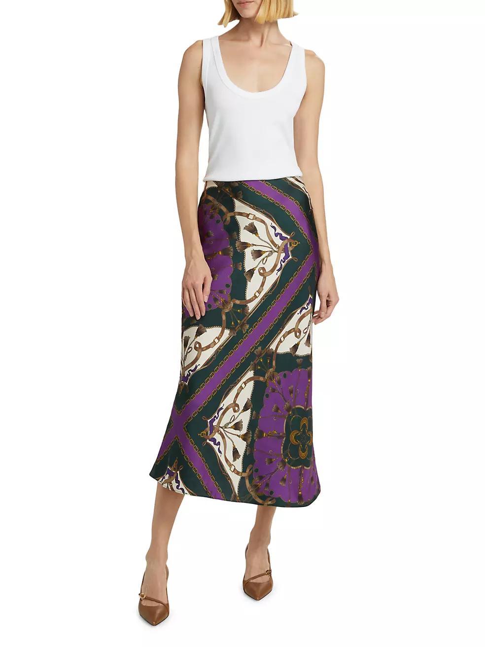 Clover Scarf Print Midi-Skirt Product Image