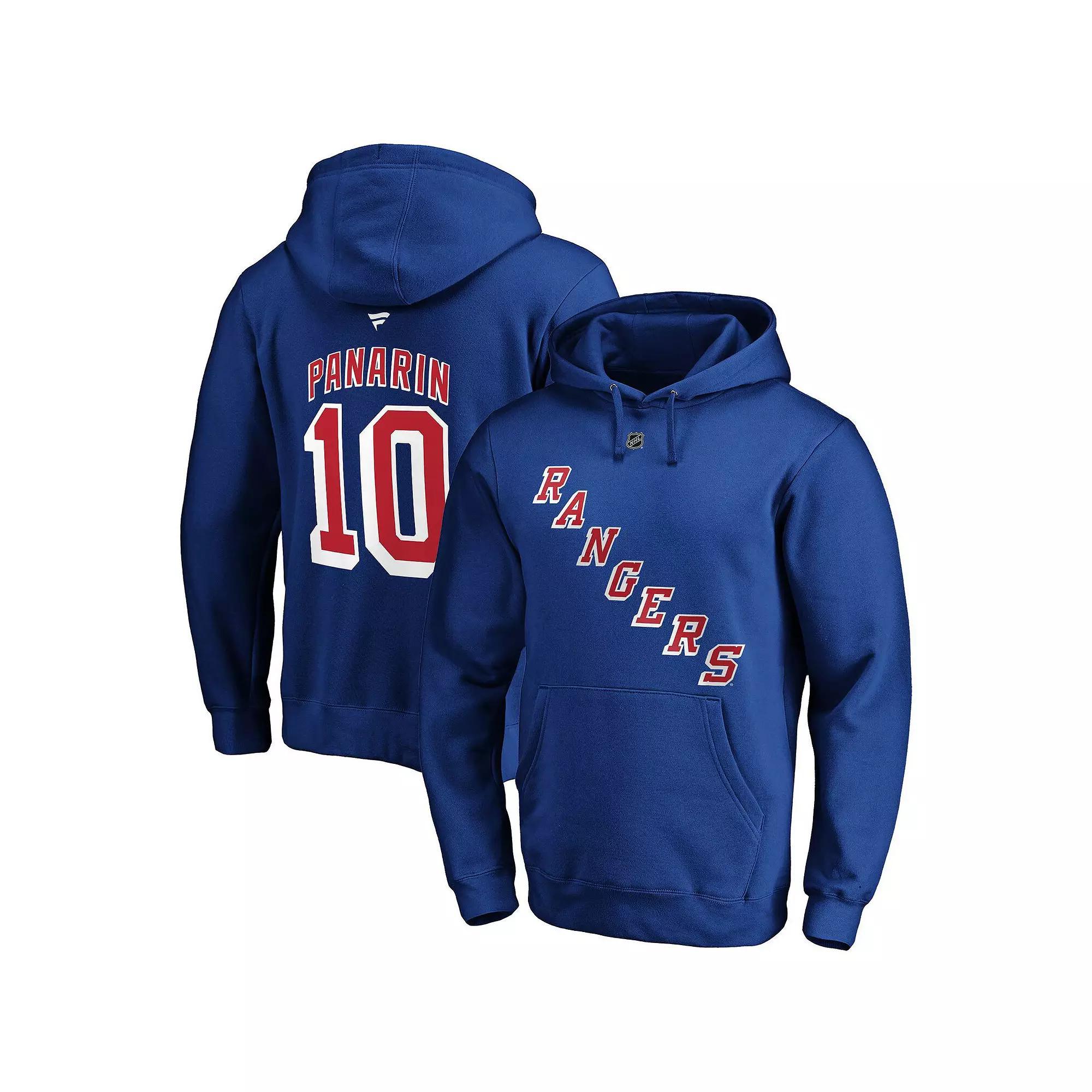 Men's Fanatics Branded Artemi Panarin Blue New York Rangers Authentic Stack Player Name & Number Fitted Pullover Hoodie, Size: 4XL, Ran Blue Product Image