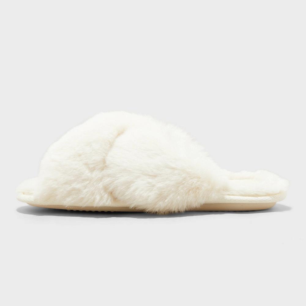 Womens Paris Crossband Slide Slippers - Auden Cream XL Product Image