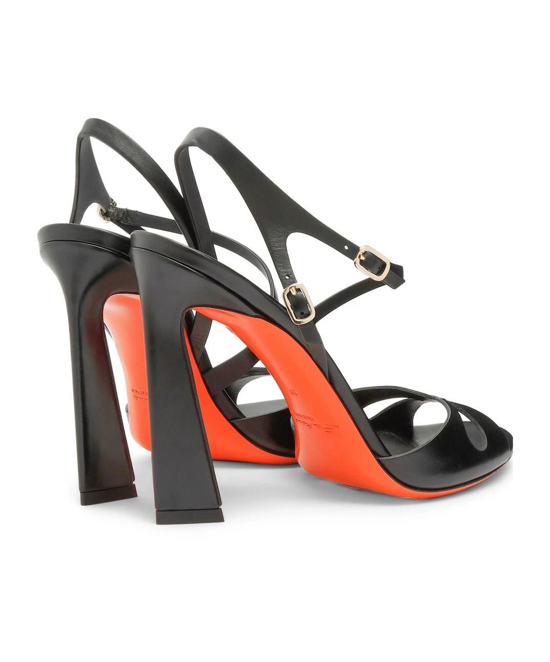 SANTONI New Haleth Angular Block-heel Sandals In Black Product Image