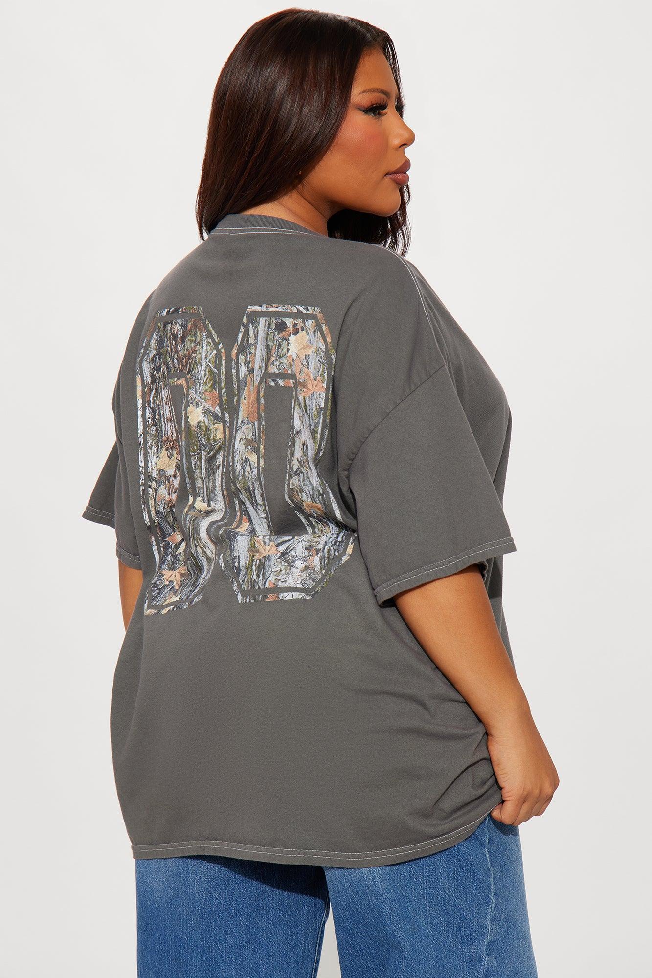 Lexi Camo Washed Oversized Tee - Charcoal Product Image