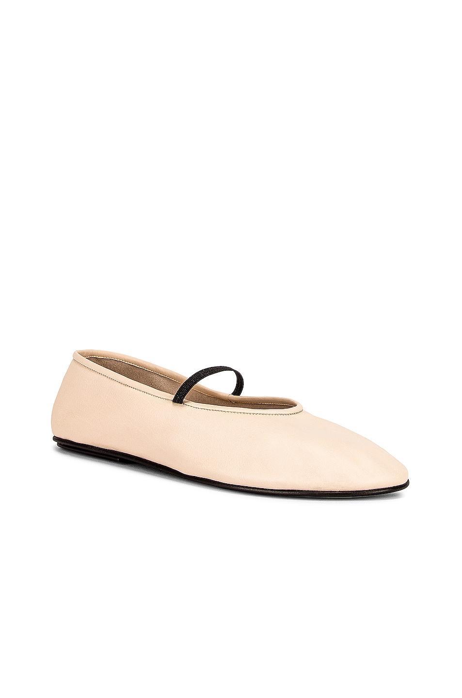 The Row Elastic Ballet Flats in Cream Product Image