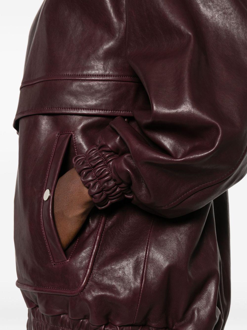 leather bomber jacket Product Image
