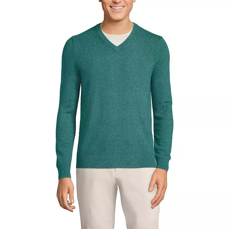 Mens Lands End Fine-Gauge Cashmere V-neck Sweater Product Image