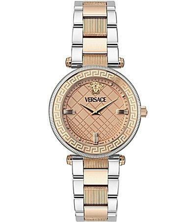 Versace Womens Gold Dial Reve Analog Two Tone Stainless Steel Bracelet Watch Product Image