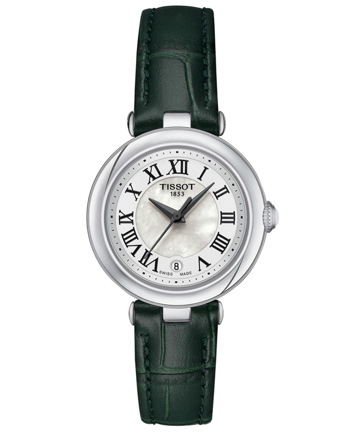 Tissot Womens Bellissima Quartz Analog Green Croco Leather Strap Watch Product Image