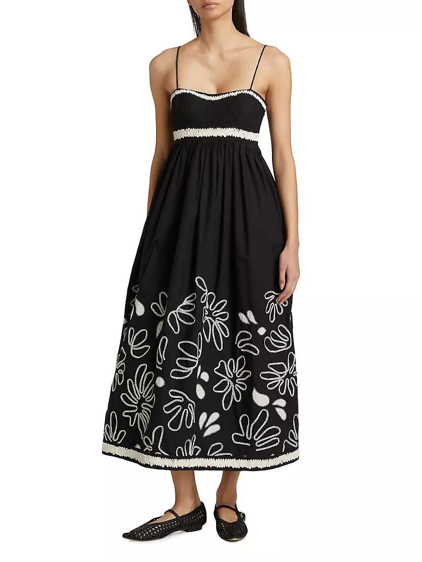 Hollis Bloom Ribbon-Embroidered Cotton Midi-Dress Product Image