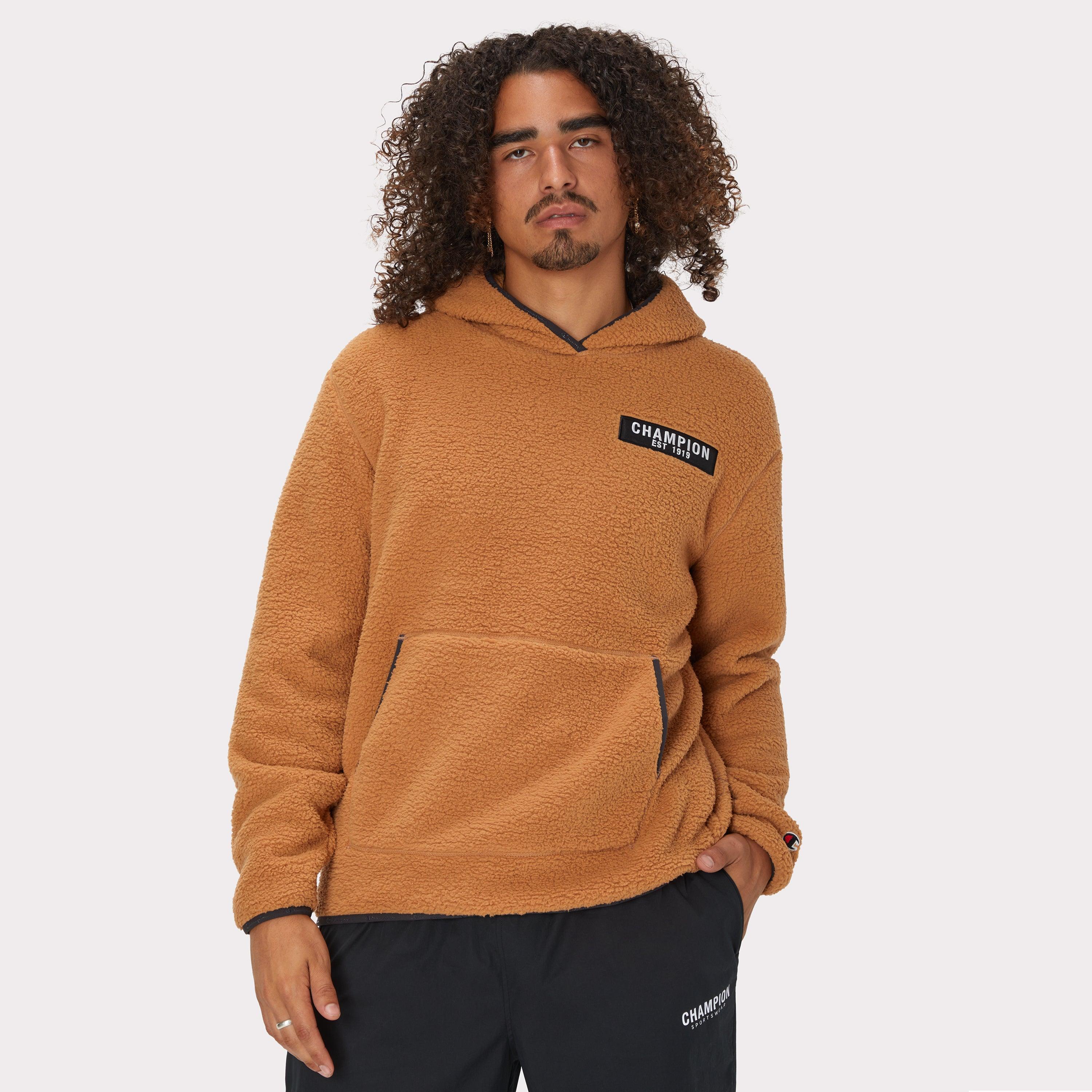 Mens Champion Shearling Hoodie Briefly Brown M Product Image